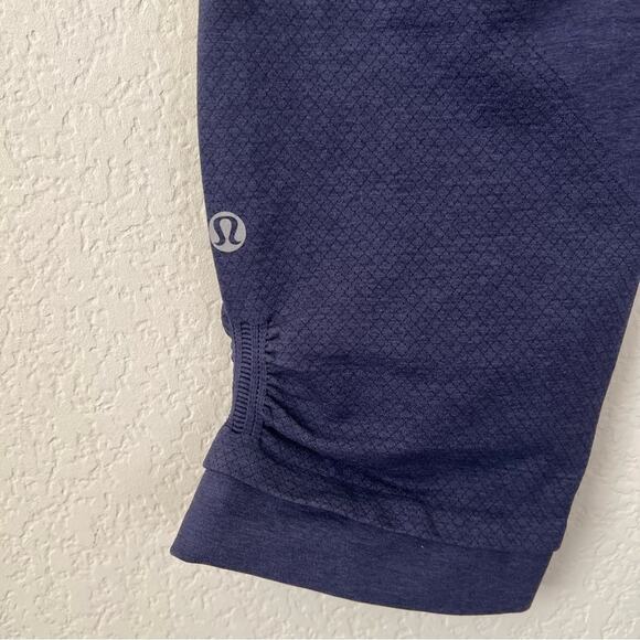 Lululemon Ebb And Flow Crop Inkwell Navy Blue seamless ruched - Picture 4 of 11